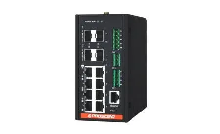Industrial 12-Port GbE Managed PoE Switch (Wi-Fi 7)